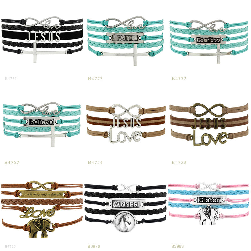 the GYM GIRL - Gymnastics Love Infinity Charm Bracelets