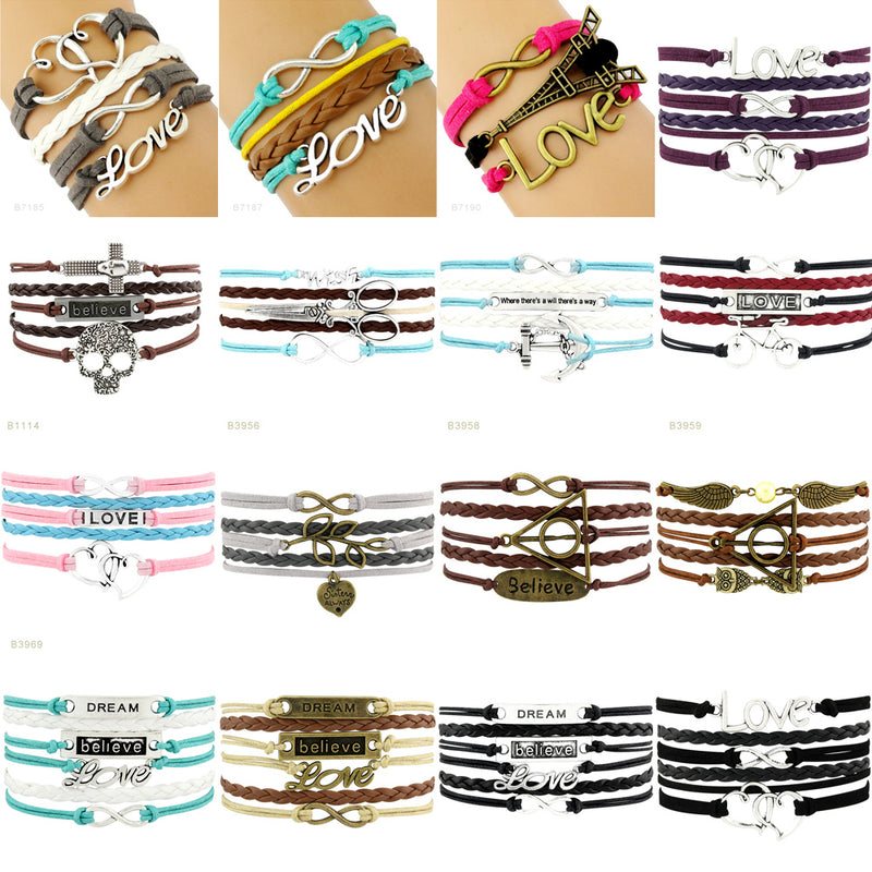 the GYM GIRL - Gymnastics Love Infinity Charm Bracelets