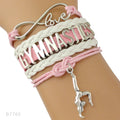 the GYM GIRL - Gymnastics Love Infinity Charm Bracelets