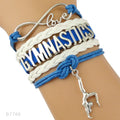 the GYM GIRL - Gymnastics Love Infinity Charm Bracelets