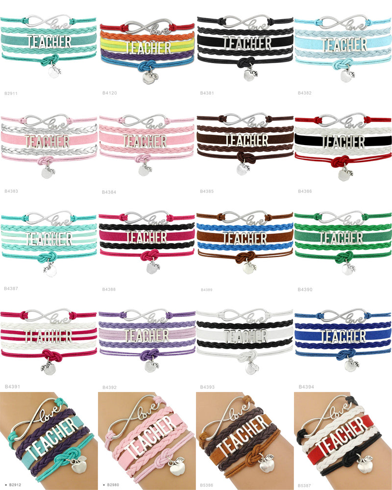 the GYM GIRL - Gymnastics Love Infinity Charm Bracelets