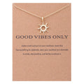 the MESSAGE - Sun Love Star Leaves Clover Luck Pendant Necklaces