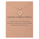 the MESSAGE - Sun Love Star Leaves Clover Luck Pendant Necklaces