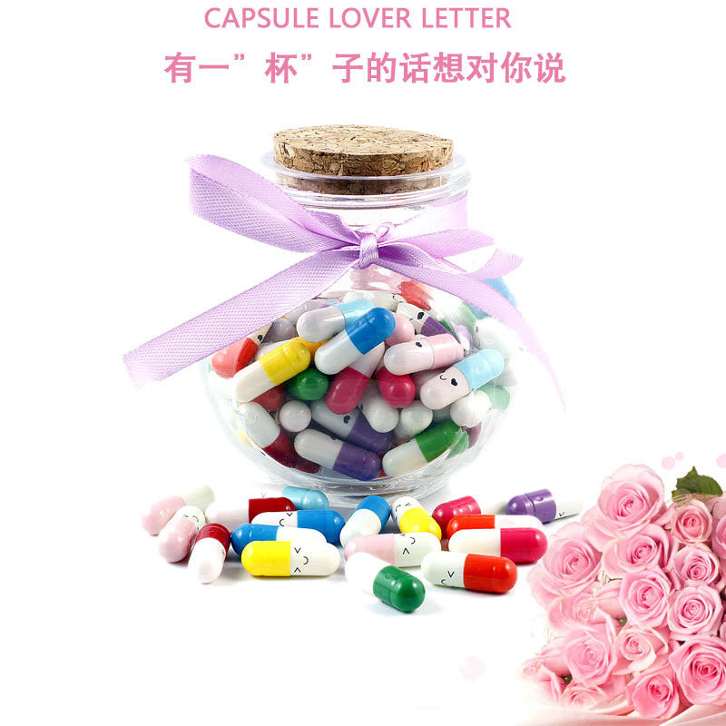 the TIME CAPSULE - 50/100pcs Message in Bottle Message Emoticon Capsule