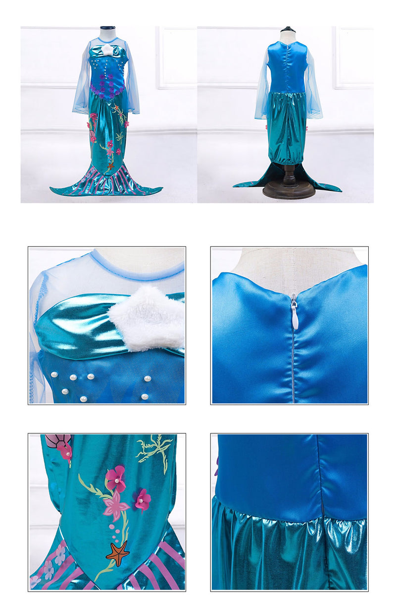 the MINI MERMAID - Girls Little Mermaid Princess Dress