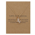 the MESSAGE - Sun Love Star Leaves Clover Luck Pendant Necklaces