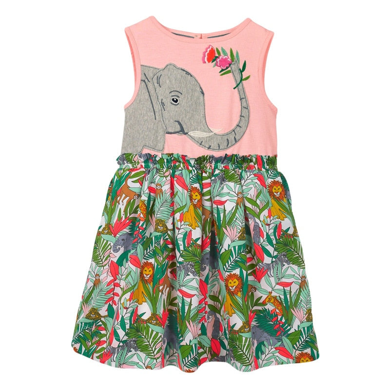 the SUMMER GIRL SAFARI - Summer Dress Cotton Soft Casual Baby Clothes