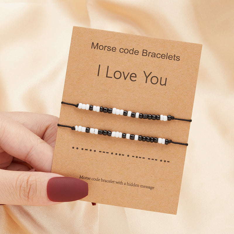 the MESSAGE - 2pcs/set Charm Couple Friendship Bracelet