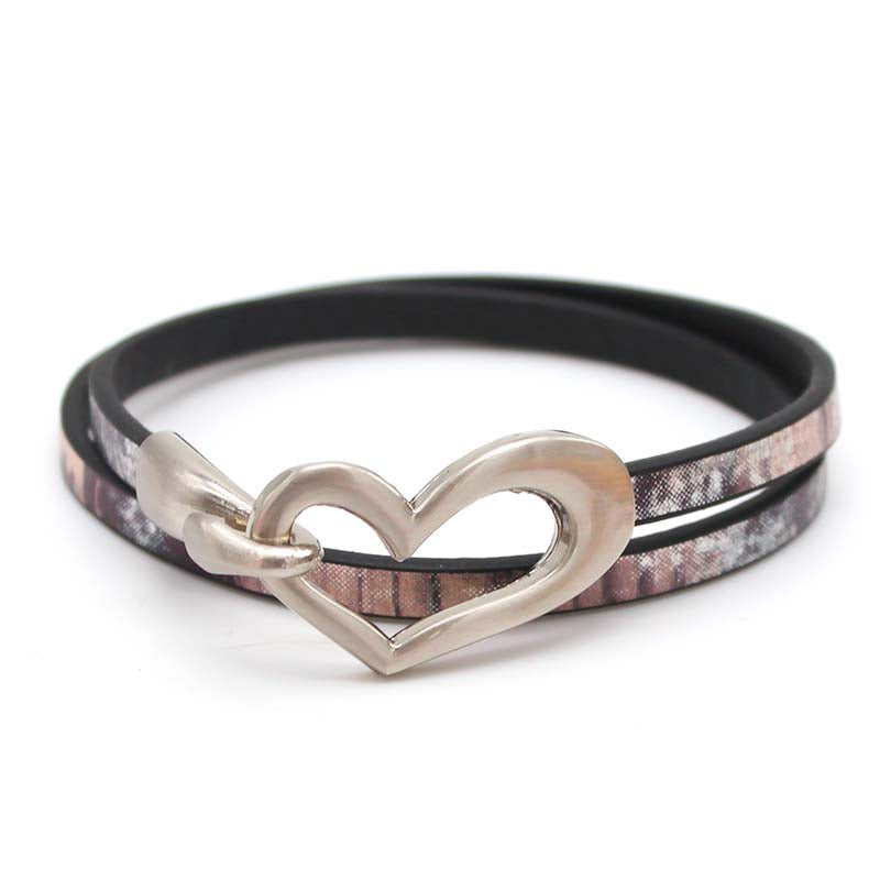 the CROSS MY HEART - Simple Love Leather Charms Bracelet