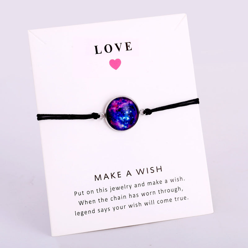 the WISH - Space Galaxy Universe Starry Nebula Card Bracelets