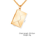 the LOVE LETTER - Envelope Locket Necklace with Gold Rose Gold Silver Color