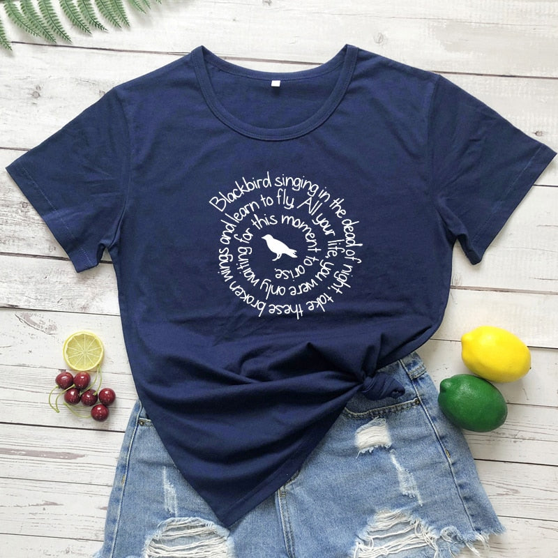 the BLACKBIRD - Blackbird Singing in the Dead of Night T-Shirt