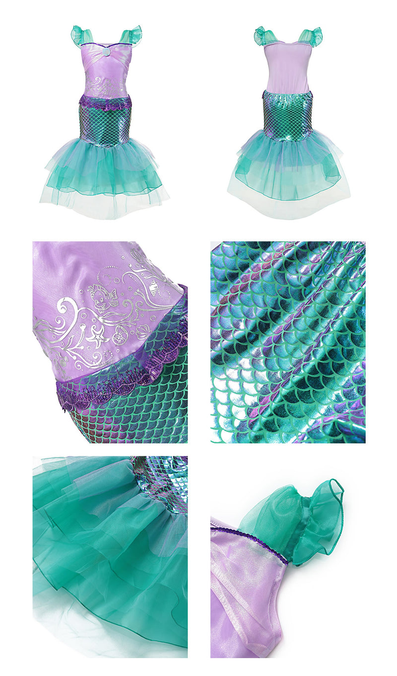 the MINI MERMAID - Girls Little Mermaid Princess Dress