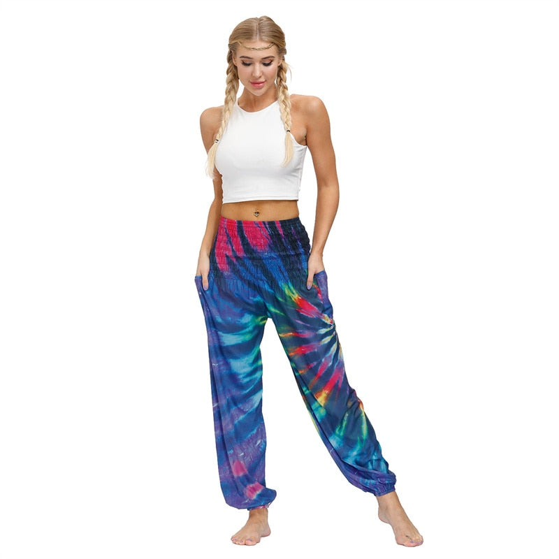 the YOGI - Boho Loose Yoga Pants High Waist Elasticity