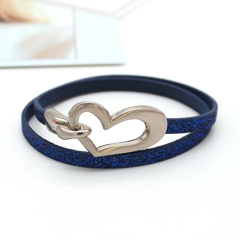 the CROSS MY HEART - Simple Love Leather Charms Bracelet