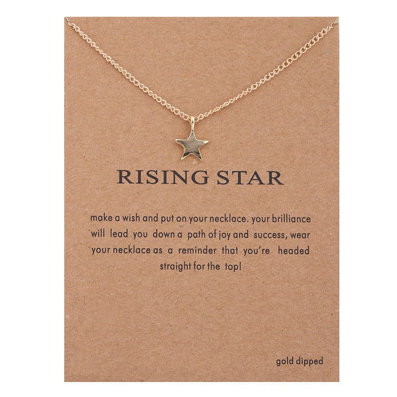 the MESSAGE - Sun Love Star Leaves Clover Luck Pendant Necklaces