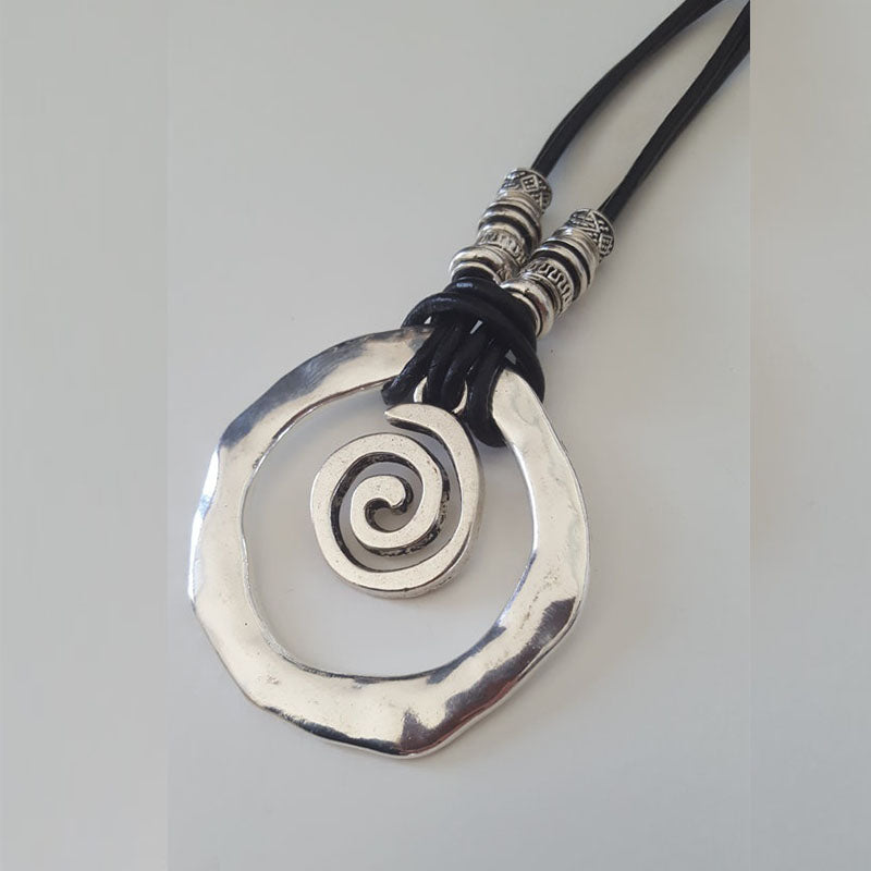 the SPIRAL - Endless Spiral Leather Necklace