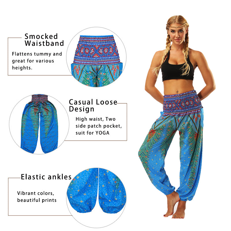 the YOGI - Boho Loose Yoga Pants High Waist Elasticity