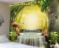 the FANTASY ISLAND - Beautiful Cave Waterfall Print Tapestry Beach Landscape Wall Hippie