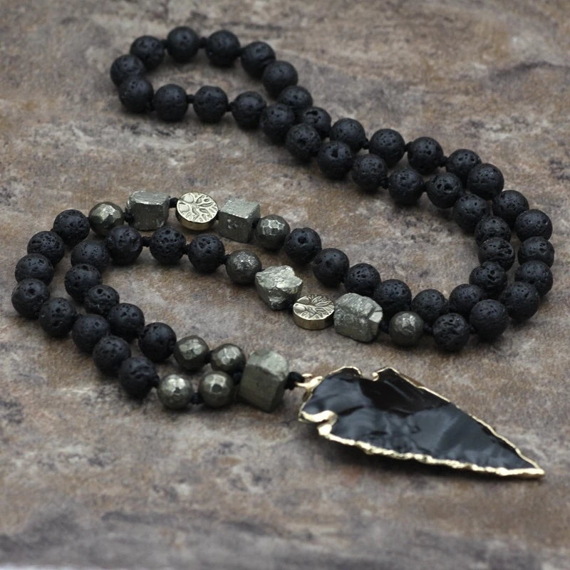 the LAVA STONE - Oaiite Natural Lava Stone Necklace