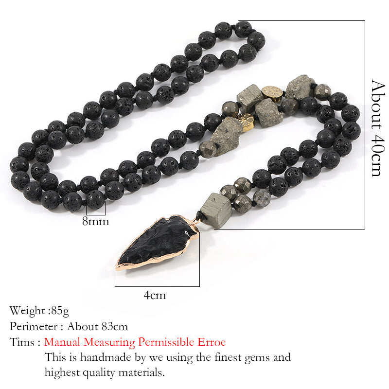 the LAVA STONE - Oaiite Natural Lava Stone Necklace