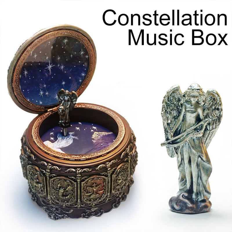 the ZODIAC MUSIC BOX - Retro Zodiac 12 Signs Music Box Manual Arts