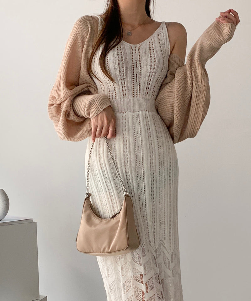 the SWEETHEART - Thin Knitted Spaghetti Strap Dress