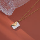 the LOVE LETTER - Envelope Locket Necklace with Gold Rose Gold Silver Color