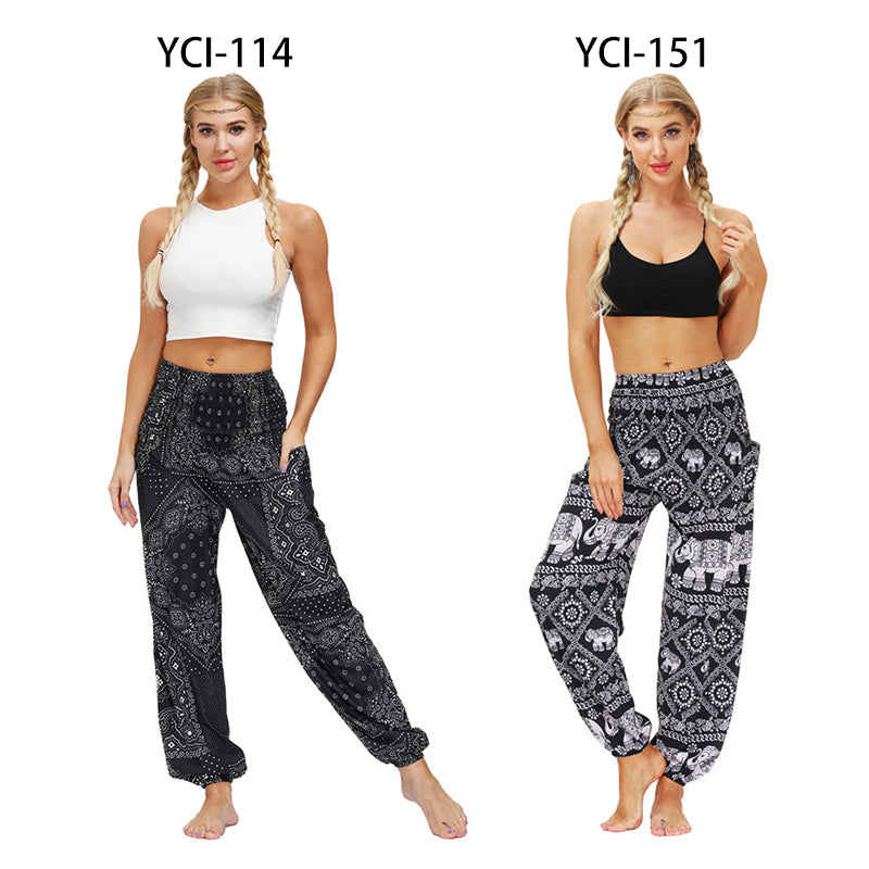 the YOGI - Boho Loose Yoga Pants High Waist Elasticity