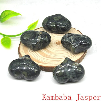 the LOVE STONES - Love Heart Shape Crystal Chakra Healing Stones