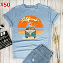the CALIFORNIA SURF - Retro Wagon Hippie Short Sleeve Print Ladies T-Shirt