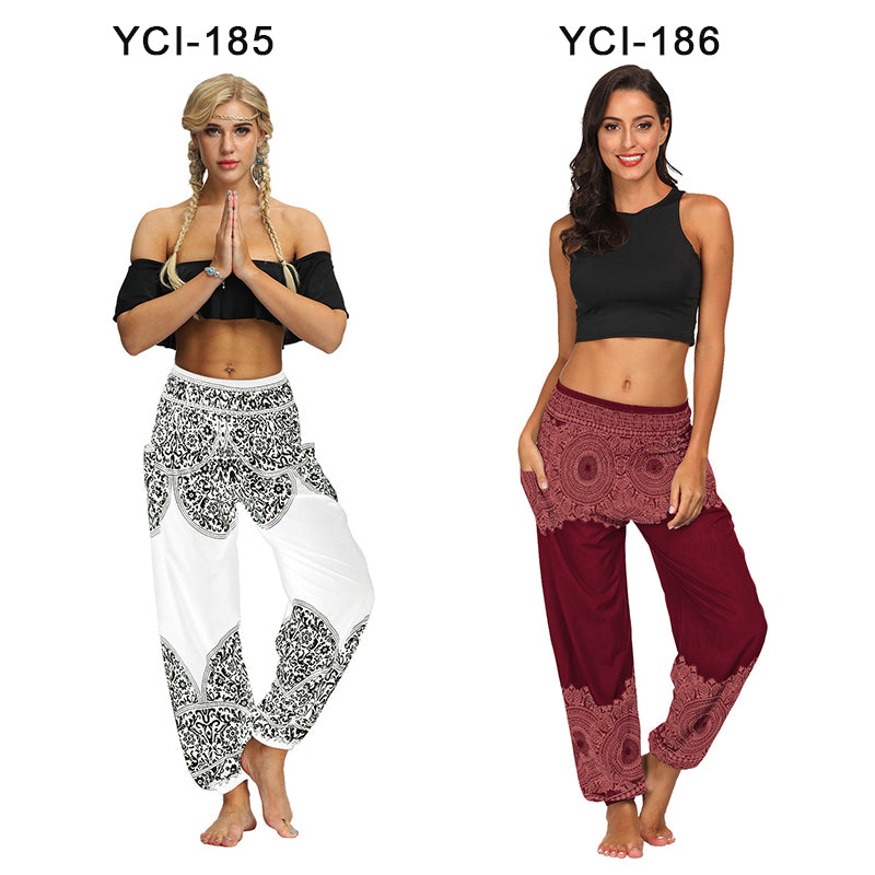 the YOGI - Boho Loose Yoga Pants High Waist Elasticity