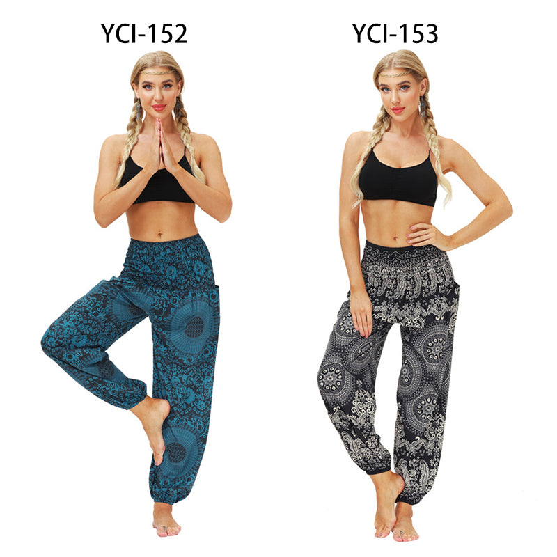 the YOGI - Boho Loose Yoga Pants High Waist Elasticity