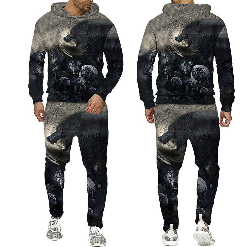 the WOLF PACK - Wolf 3D Printed Hoodie Pants Suits