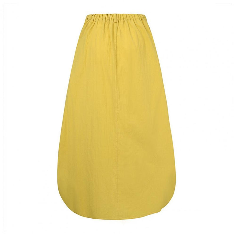 the SWAGGER - High Waist Solid Cotton Linen Large Hem Skirt