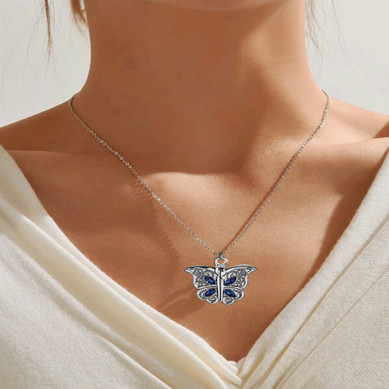 the LOVE BUTTERFLY - Butterfly I Love You Heart Luckly Butterfly Necklace