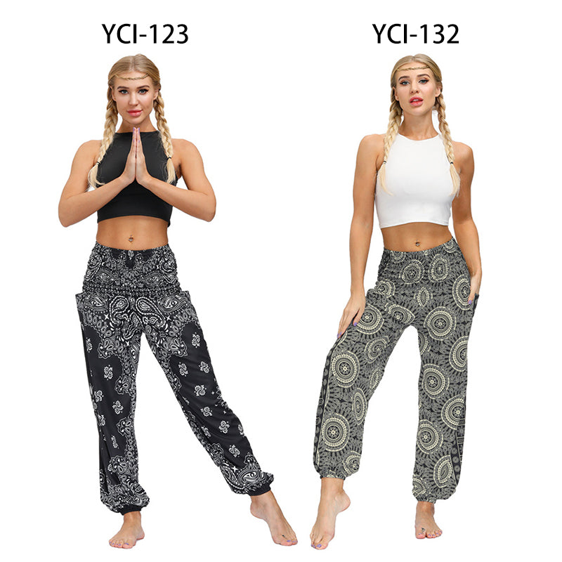 the YOGI - Boho Loose Yoga Pants High Waist Elasticity