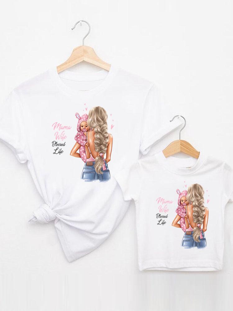 the MOMMA & ME COLLECTION - Family Matching Outfits Sweet New Girl Cute T-Shirt