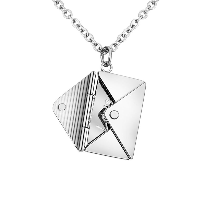 the LOVE LETTER - Envelope Locket Necklace with Gold Rose Gold Silver Color