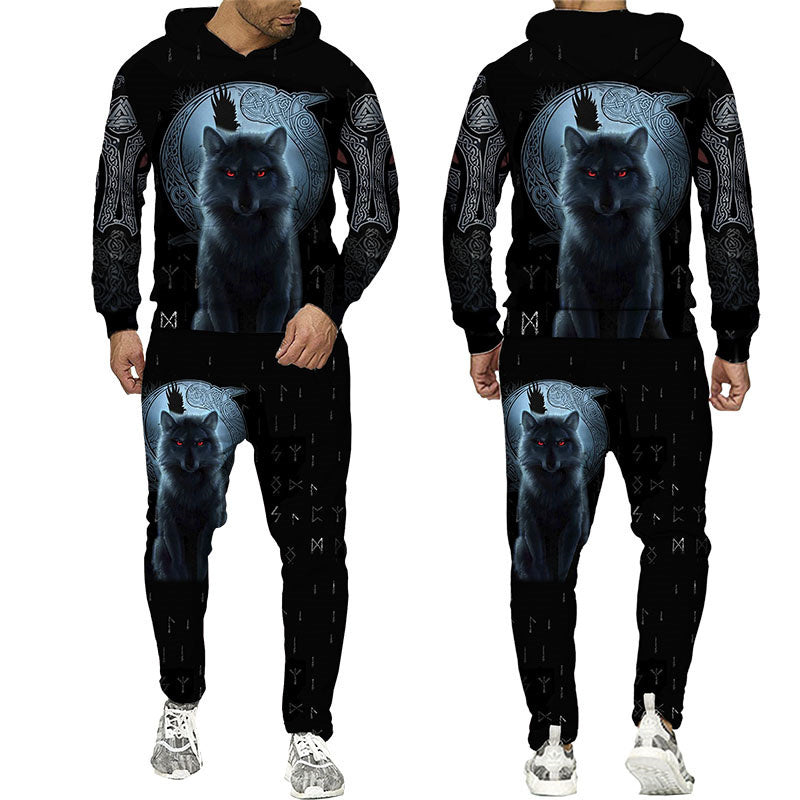 the WOLF PACK - Wolf 3D Printed Hoodie Pants Suits