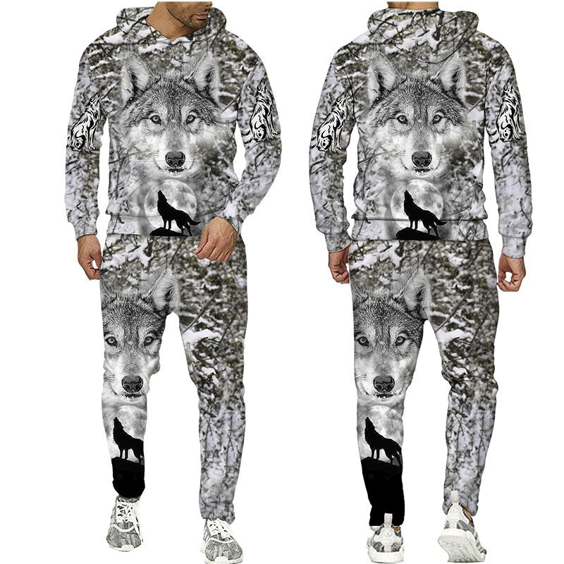 the WOLF PACK - Wolf 3D Printed Hoodie Pants Suits