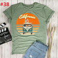 the CALIFORNIA SURF - Retro Wagon Hippie Short Sleeve Print Ladies T-Shirt