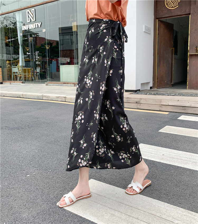 the BLOSSOM BOHO - Floral Skirts Chiffon One-Piece Belt Wrap Skirts