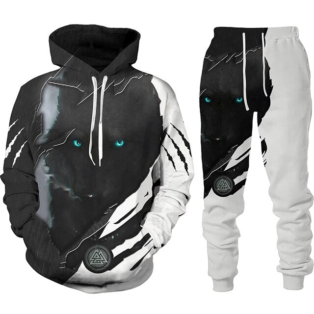 the WOLF PACK - Wolf 3D Printed Hoodie Pants Suits