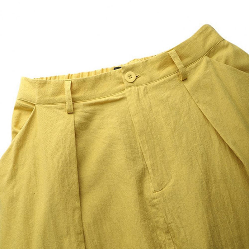 the SWAGGER - High Waist Solid Cotton Linen Large Hem Skirt