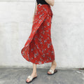 the BLOSSOM BOHO - Floral Skirts Chiffon One-Piece Belt Wrap Skirts