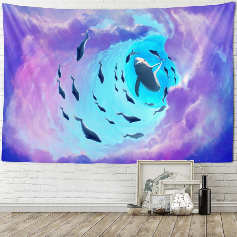 the DREAMLAND - Seascape Art Painting Big Tapestry Fantasy Stars Moon Home Wall Hanging