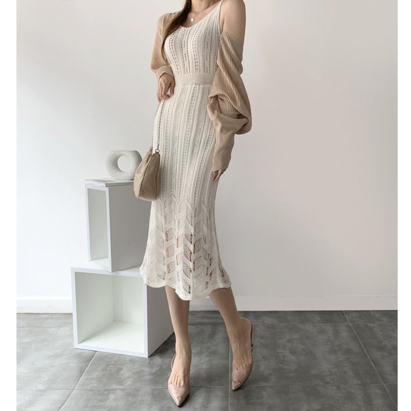 the SWEETHEART - Thin Knitted Spaghetti Strap Dress