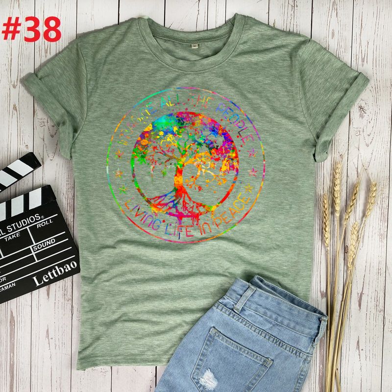 the WORLD PEACE - Imagine All the People Living Life in Peace Hippie T-Shirt