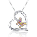 the LOVE BUTTERFLY - Butterfly I Love You Heart Luckly Butterfly Necklace